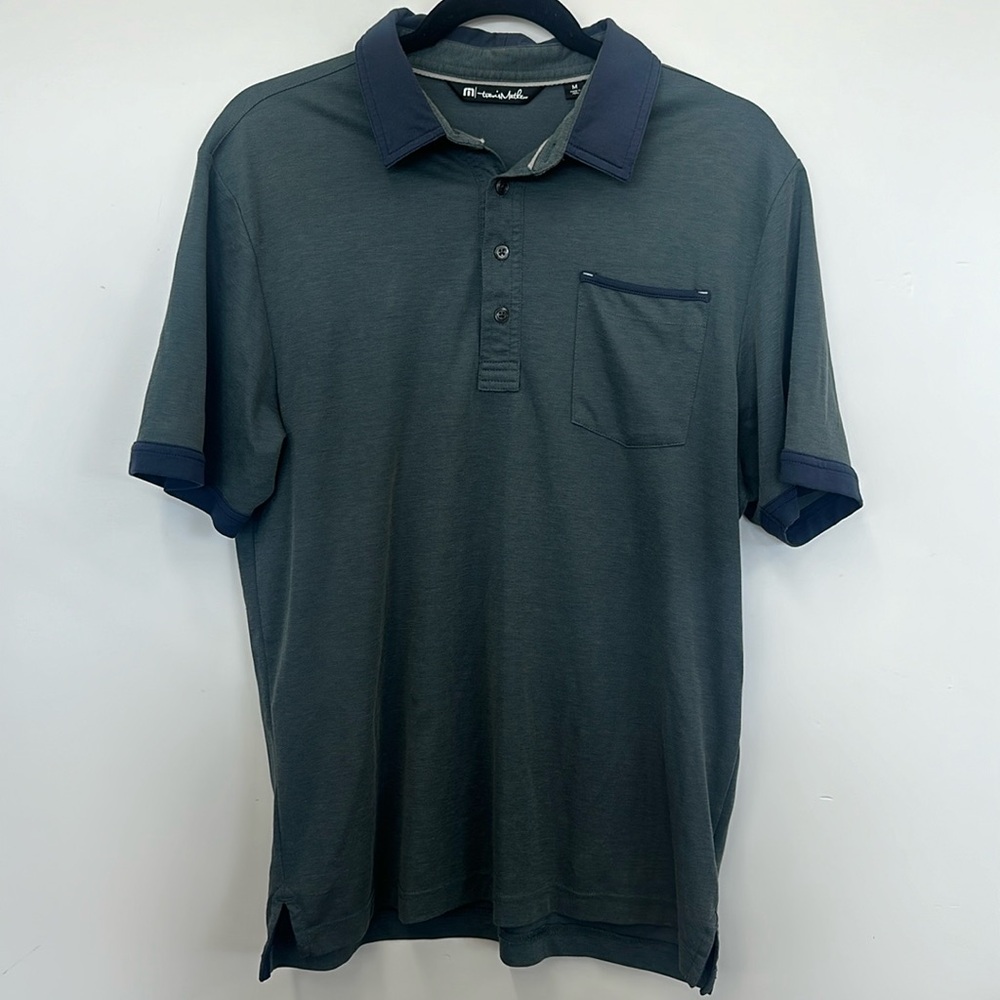 Travis Mathew green gray blue golf polo M